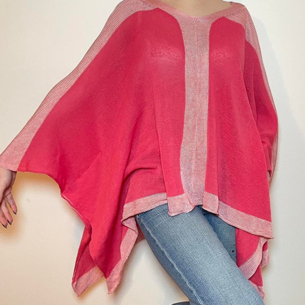 Pink Long Poncho Preston & York